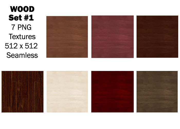 7 Seamless Solid Wood Textures Builders Pack 1 FULL PERM