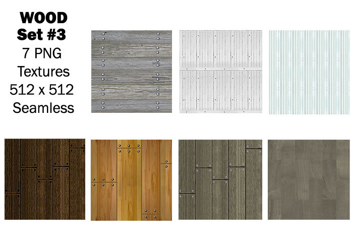7 Seamless Solid Wood Textures Builders Pack 3 FULL PERM