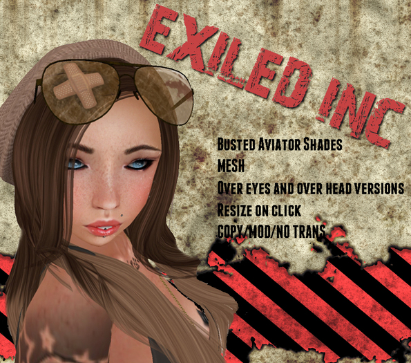 [Exiled Inc.] Busted Aviator Glasses Unisex [MESH]