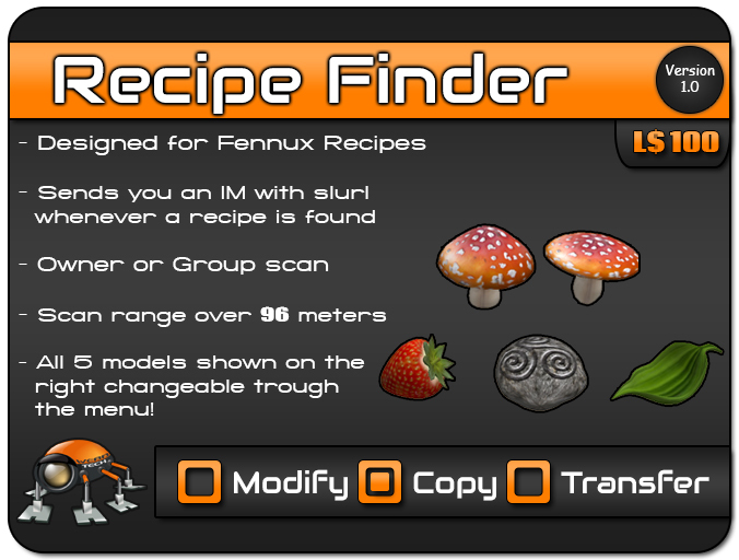 Second Life Marketplace - Recipe Finder (for Fennux Recipes)