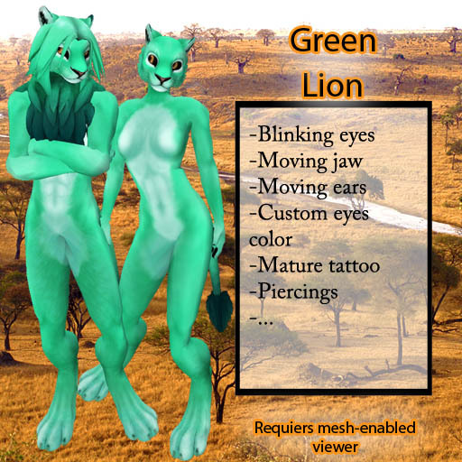 Furry Lion - Green