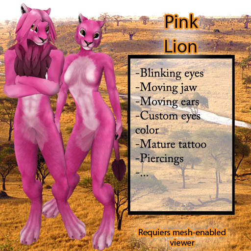 Furry Lion - Pink