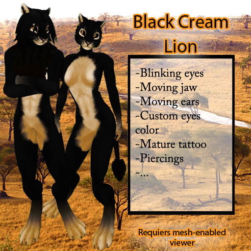 Furry Lion - Black Cream