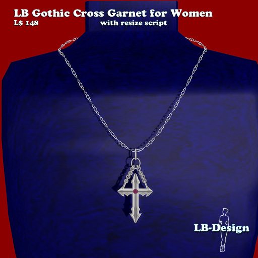 !~*~ LB Gothic Cross Garnet F 