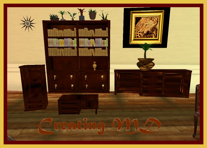 M&D-WOOD LIVING ROOM, 4 PIECES