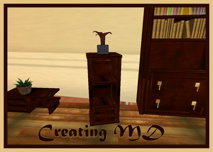 M&D ★☆★ SCULP WOOD CABINET  + VASE- SCULP