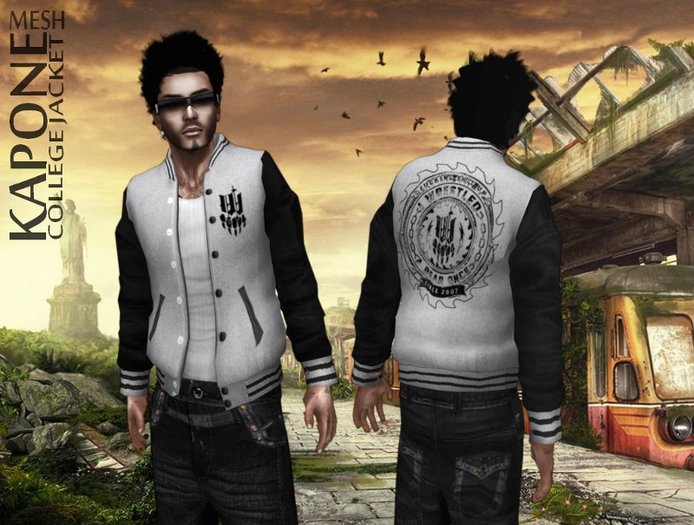 Kapone - Mesh College Jacket silverblack