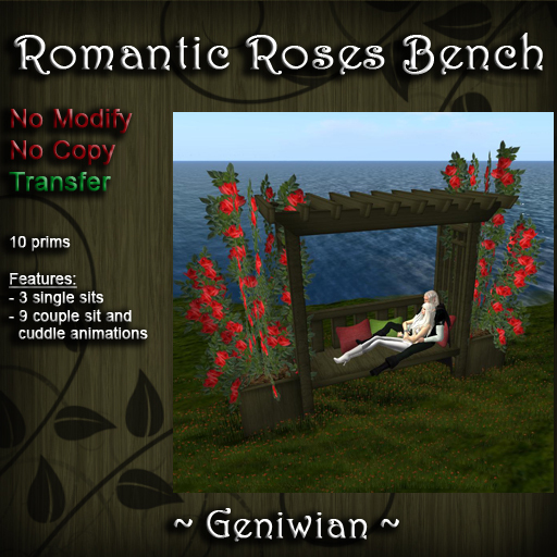 Romantic Roses Bench ~ by Geniwian (Unique Homes & More)