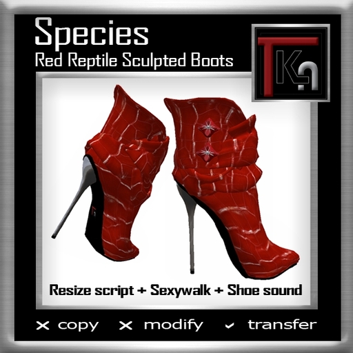TKA-SPECIES-Red Reptile Sculpted boot
