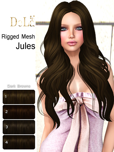 =DeLa*= Mesh Hair "Jules" Dark Browns