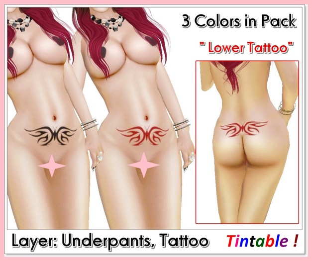 DeepLove :: Butterfly :: Tintable Lower Tattoo