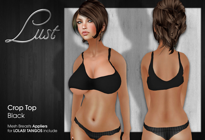 Lust - Crop Top Black with Lolas! Tango Applier