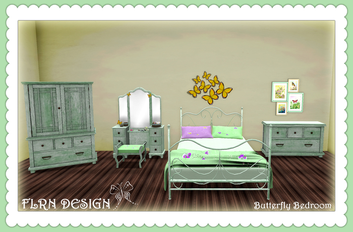 Butterfly Bedroom Green