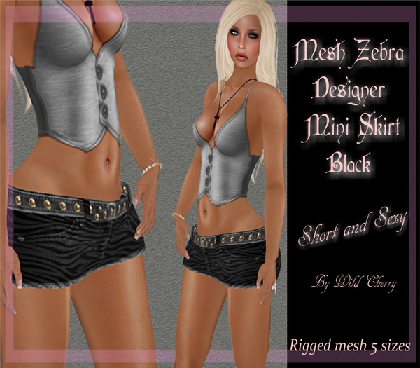 Wild Cherry Black Zebra Mesh Designer Mini