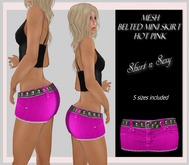 Wild Cherry Mesh Belted Micro Mini Pink (Boxed)