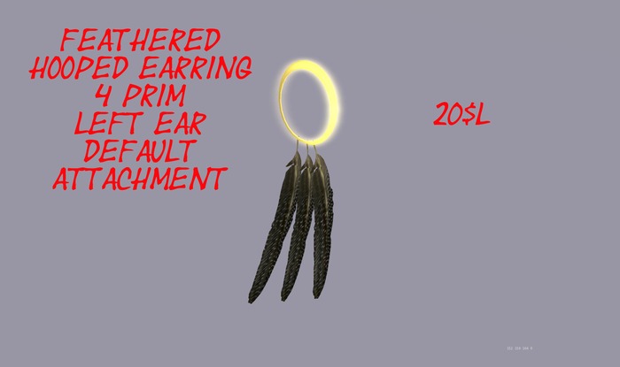 3 Feathered Hooped Earring (Boxed)