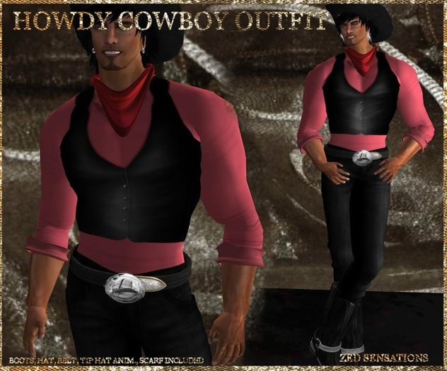 599 Zed Sensations*.Howdy Cowboy outfit red