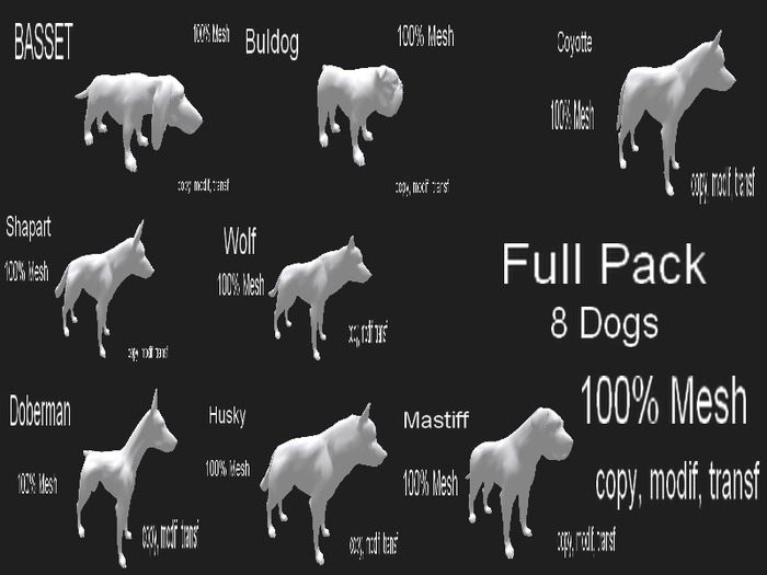 <hs> Full Pack Dogs  (-10%) 100% Mesh ( Full Perm )
