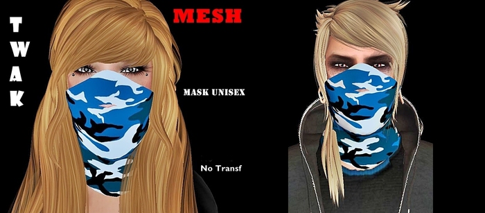  *Twak* Neoprene Mesh Mask Camo Blue [UNISEX]
