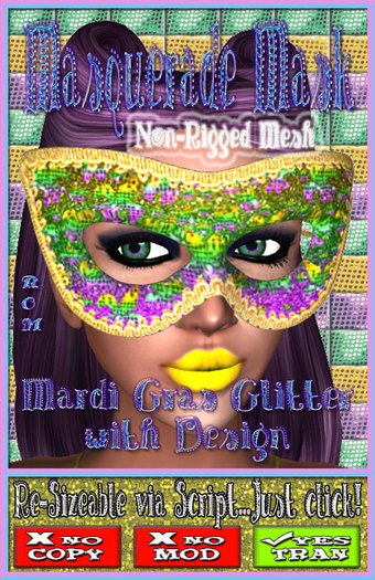 .::ROM::. Masquerade Mask - Mardi Gras w/ Design