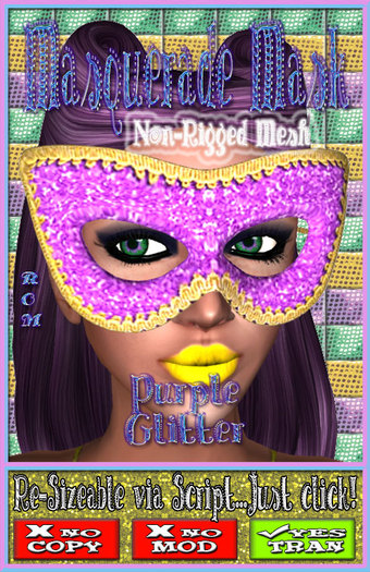 .::ROM::. Masquerade Mask - Purple Glitter