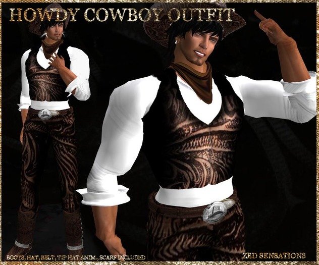 599 Zed Sensations*.Howdy Cowboy outfit brown