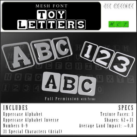 212 Designs - Mesh Font - "Toy Letters"