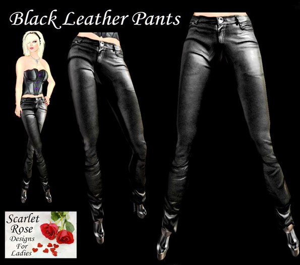 S.R.D. BLACK LEATHER PANTS