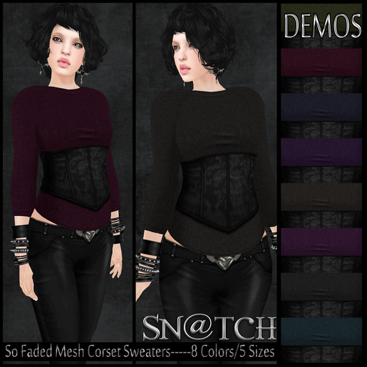 :::Sn@tch Mesh So Faded Sweaters-All Colors (Med):::
