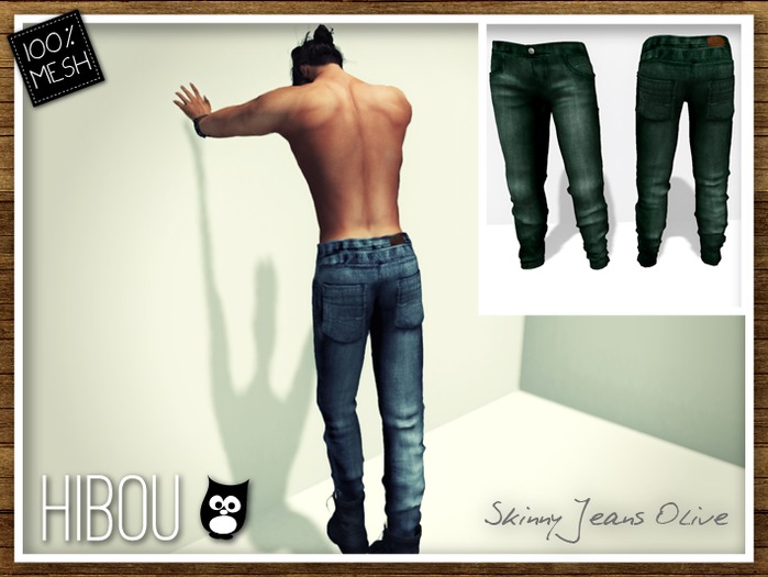  *Hibou* Skinny Jeans MESH Olive 