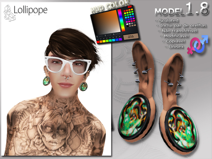 Stretched Ears 1.8 dragon