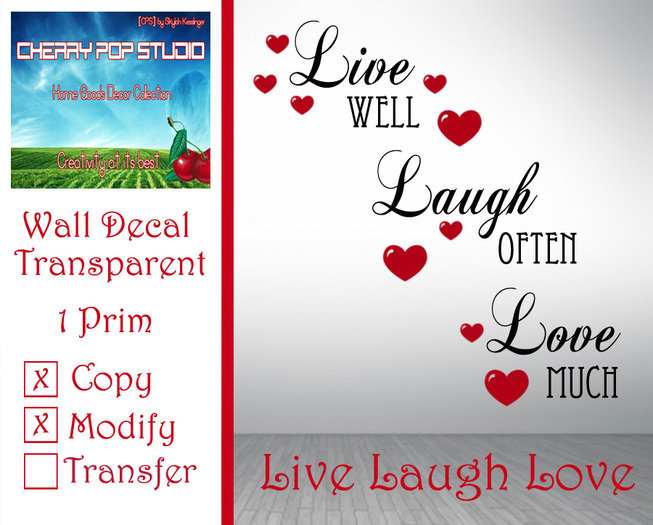 [CPS] Live Laugh Love Decal