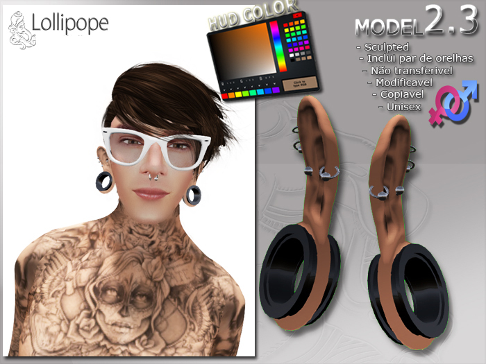 Stretched ears LP 2.3  preto FP