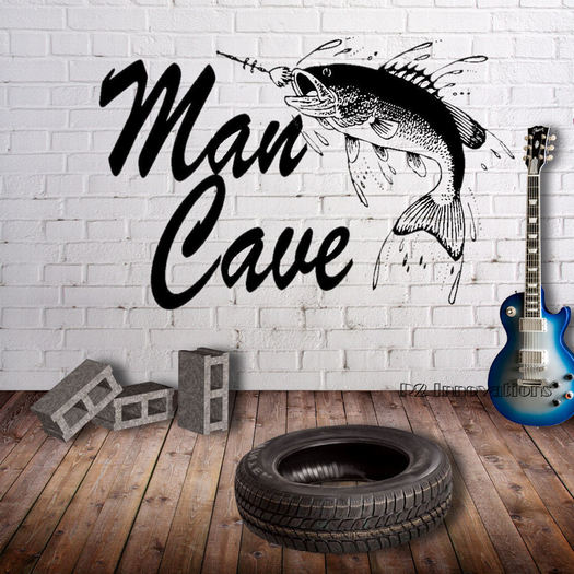 Man Cave Bass Wall Decal