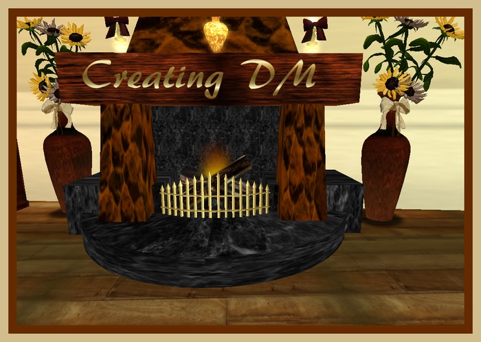 M&D-Fireplace, 2 FLOWER VASE, 2 CANDLESTICKS WITH FIRE SCRIPT