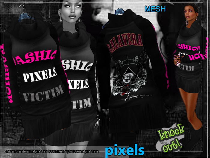 ..::Knockout!..::pixels dress black mesh