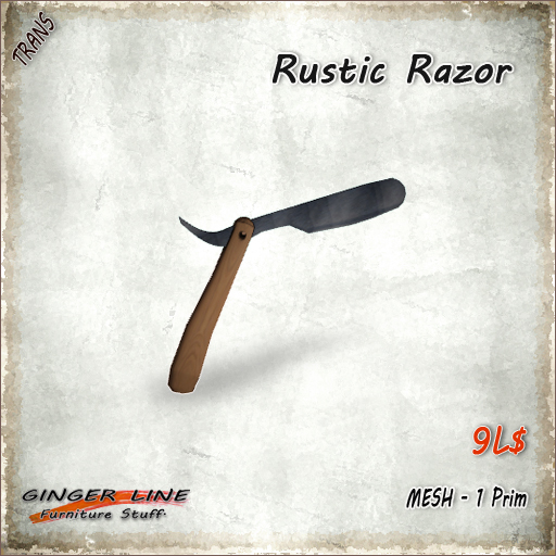 Second Life Marketplace - [Ginger Line] Rustic old fashion hand razor