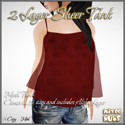 MN 2 Layer Mesh Tank Top - Red Polka