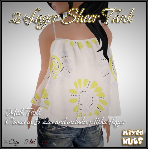 Mixed Nuts -  2 Layer Mesh Tank Top - Spring Whirl