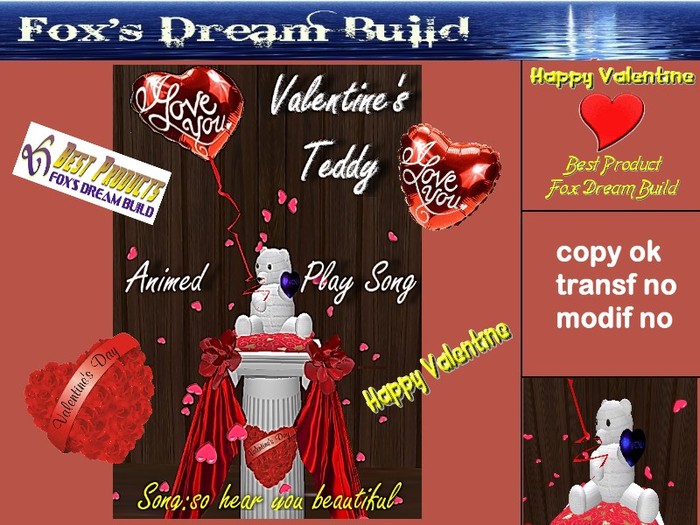 Valentine teddy box
