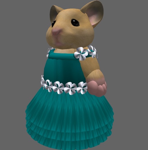 Tiny Cham Couture - Teal Flower Gown