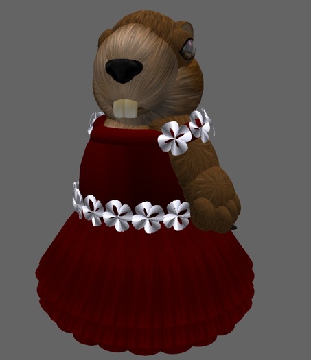 Tiny Cham Couture - Red Flower Gown