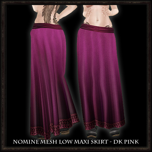 Nomine Mesh Low Maxi Skirt - dk pink