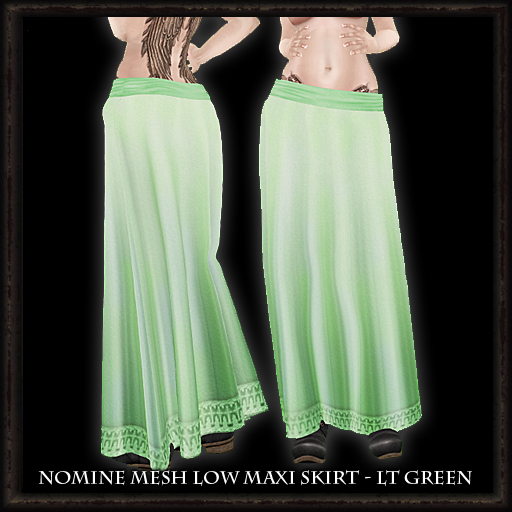 Nomine Mesh Low Maxi Skirt - lt green