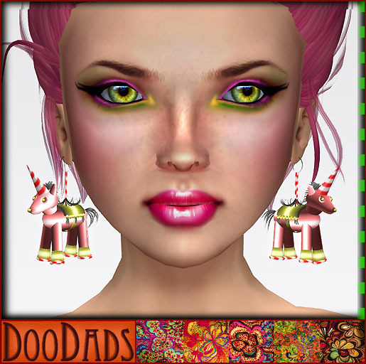 DooDads - Mystical Pink Unicorn Earrings