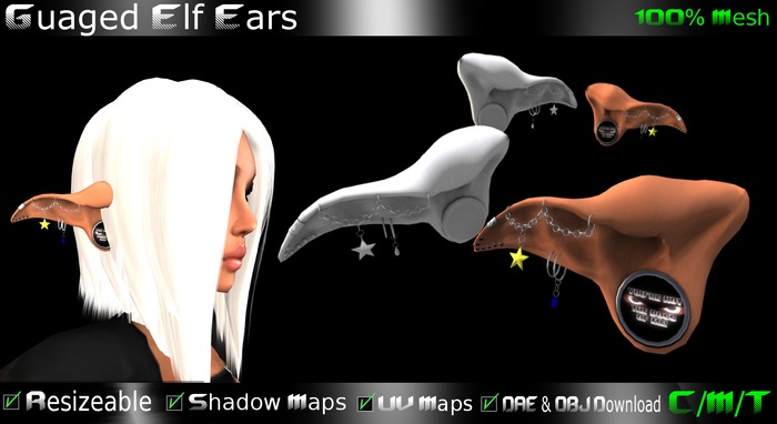 EVO - Gauged Elf Ears Boxed 