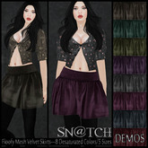 :::Sn@tch Mesh Floofy Velvet Skirts (D) -All Colors (XSmall):::