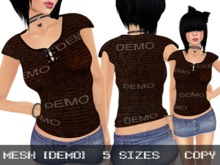 DEMO Jersey Top Brown - Mesh
