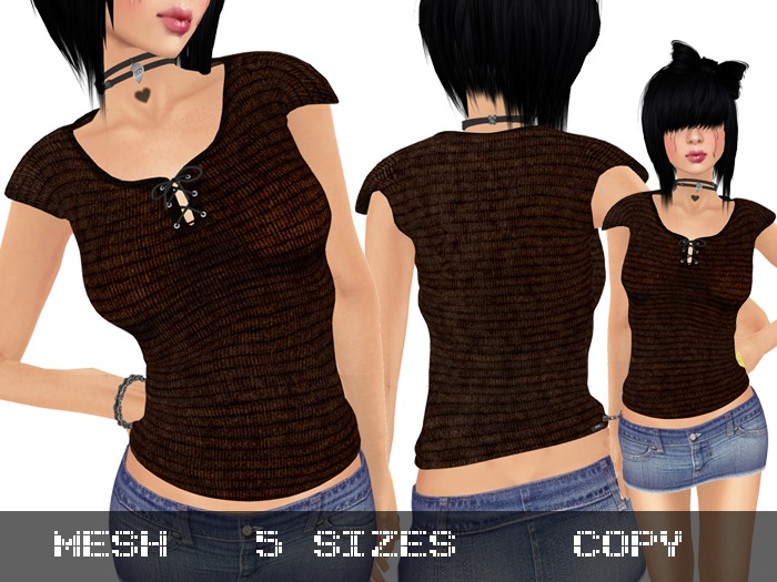Jersey Top Brown - Mesh
