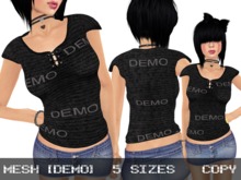 DEMO Jersey Top Black - Mesh
